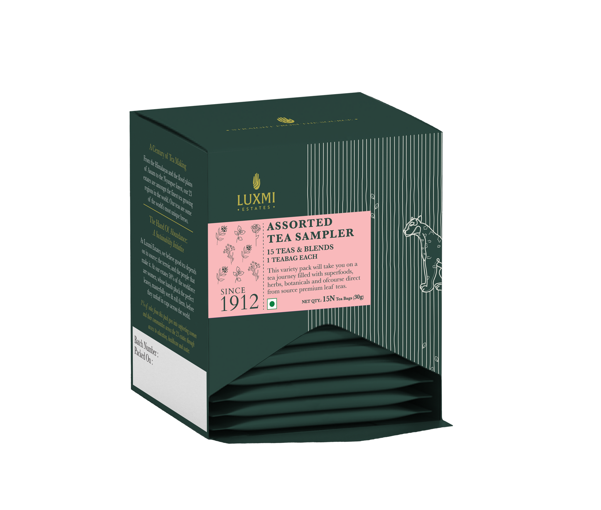 Luxmi Estates Sampler Tea Assortment | 15 TEA BAGS | 15 TB *2g = 30g