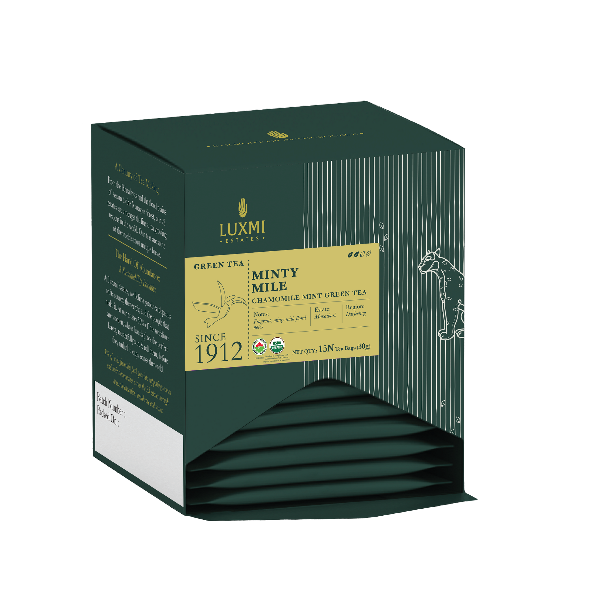 Organic Minty Mile | 15 Tea Bags | Organic Green Tea