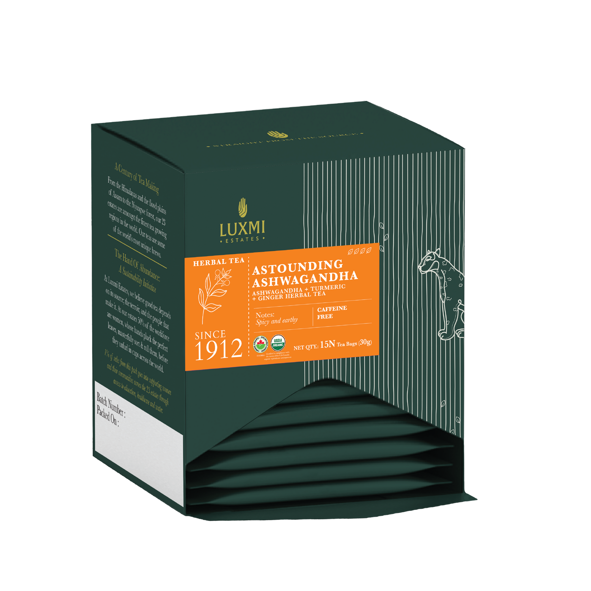 Ashwagandha Turmeric | 15 Tea Bags | Organic Herbal Tea