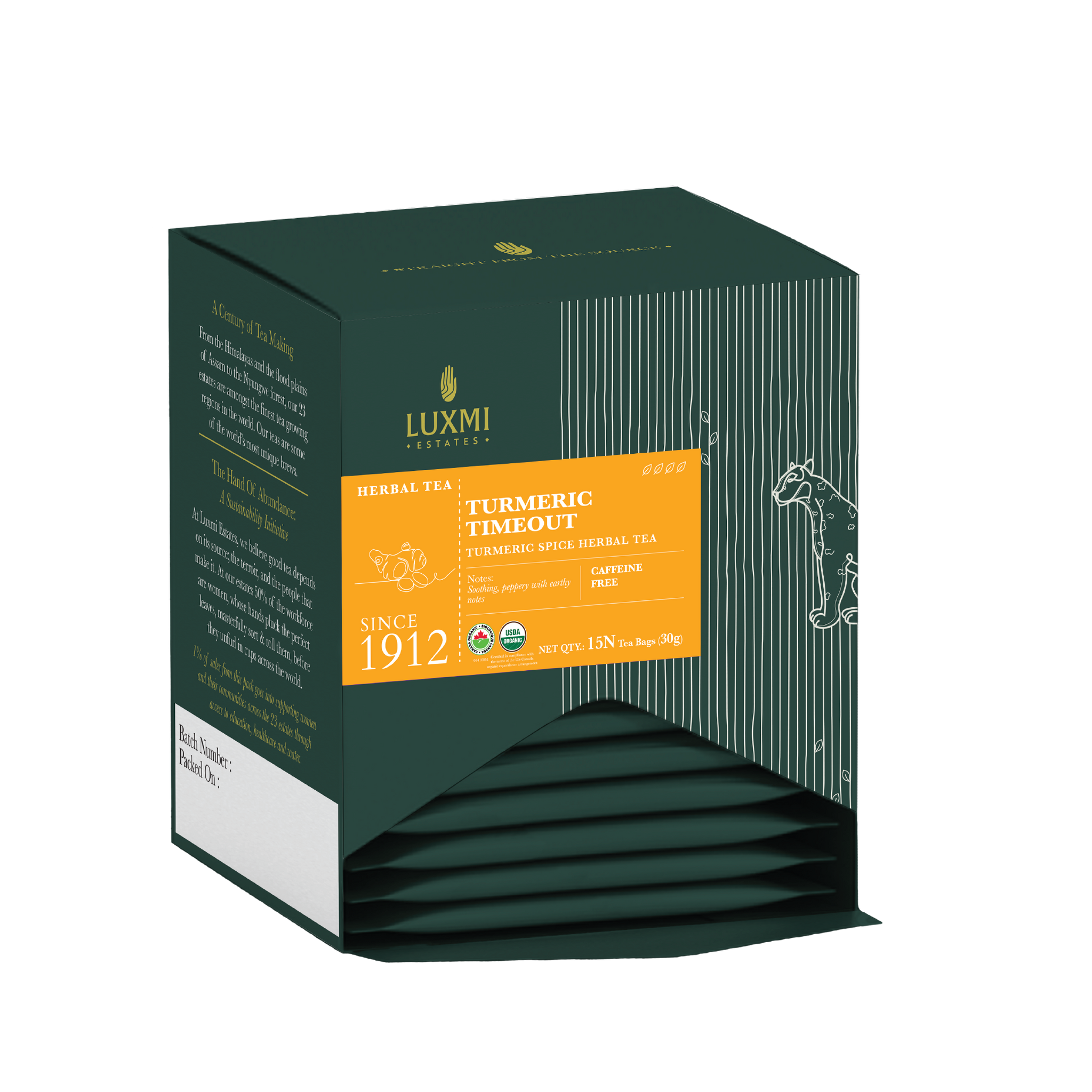 Turmeric Ginger | Turmeric Time-Out | 15 Tea Bags | Organic Herbal Tea