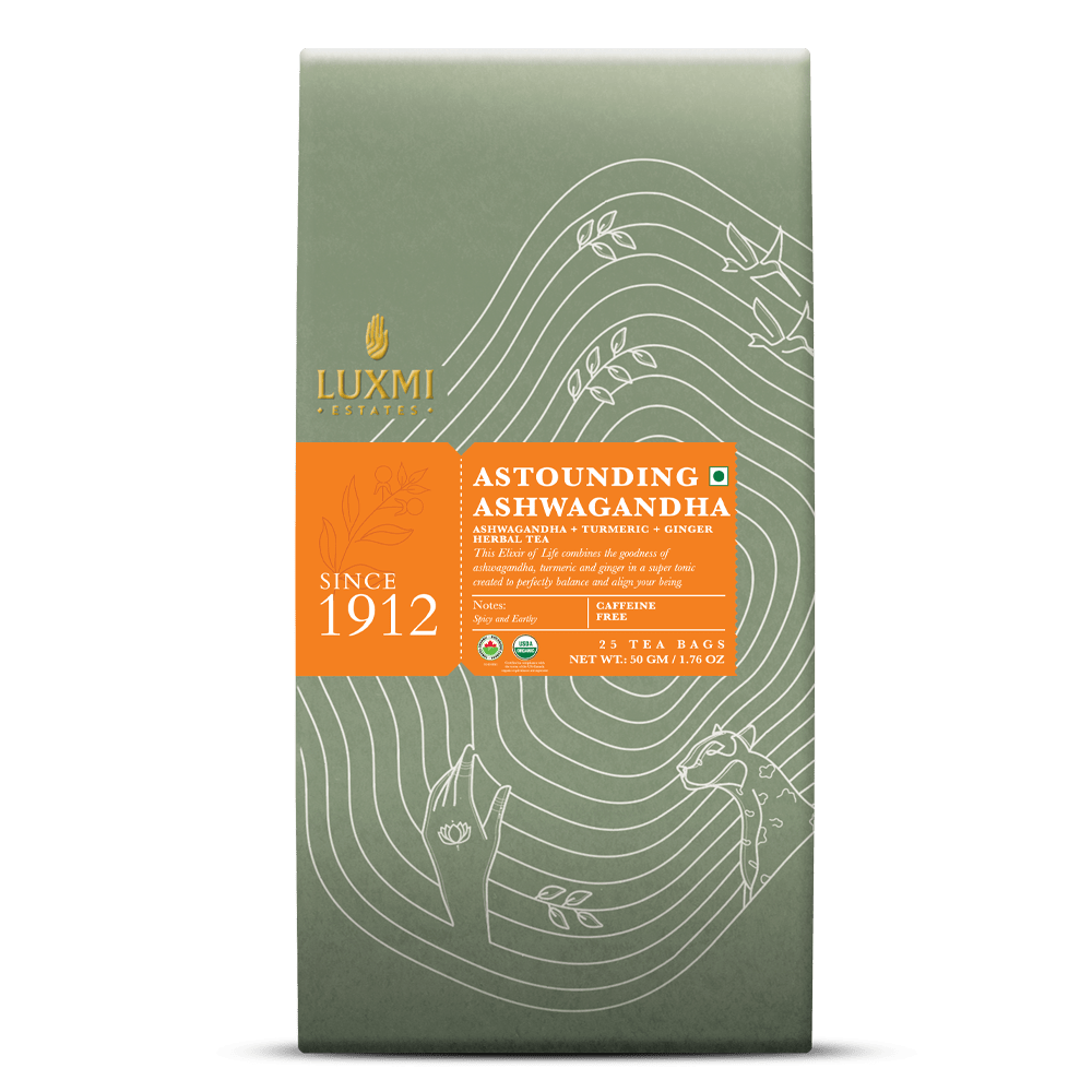 Ashwagandha Turmeric | 25 Tea Bags | Organic Herbal Tea - Luxmi Estates