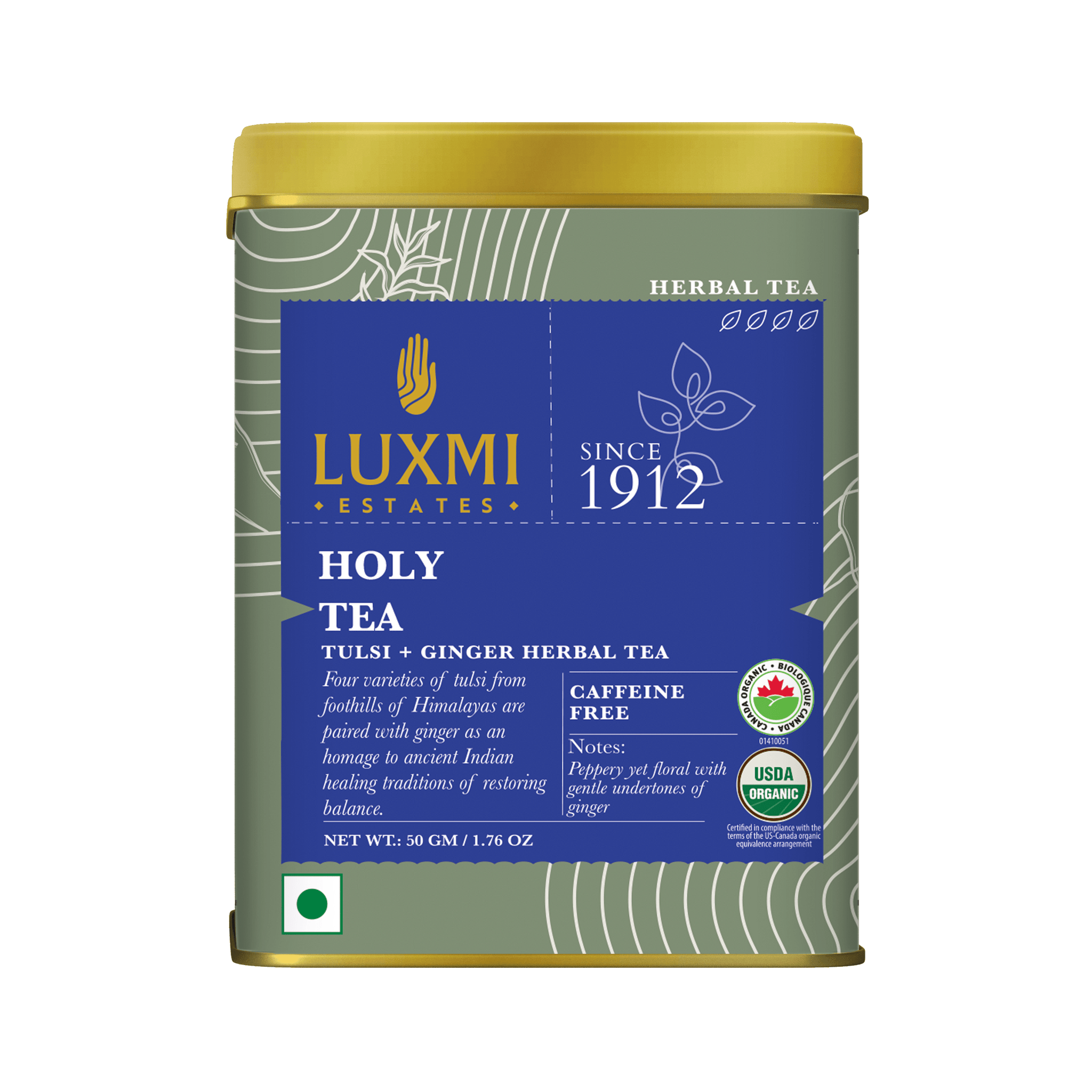 Tulsi Tea | 50gm | Organic Herbal Tea - Luxmi Estates