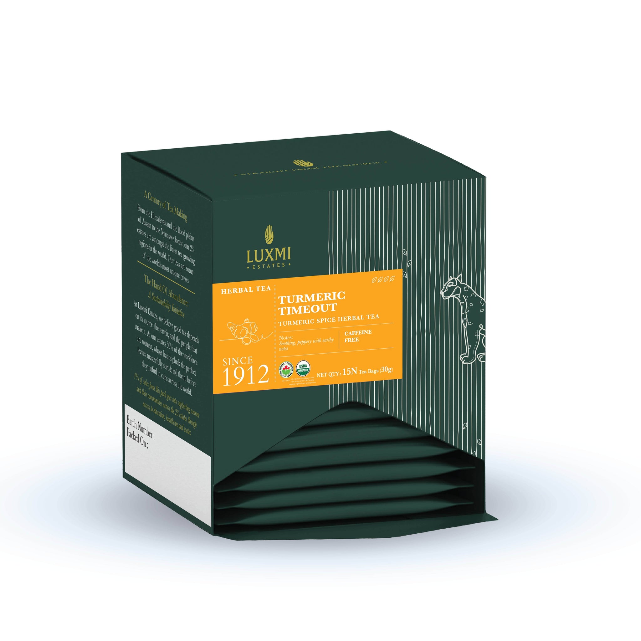 Turmeric Ginger | Turmeric Time-Out | 15 Tea Bags | Organic Herbal Tea